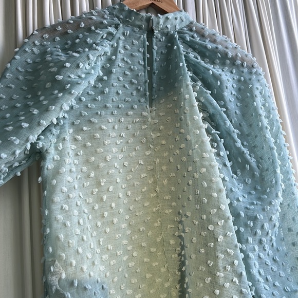 ZARA - size small - blue statement blouse with little Pom-Pom like pieces - Picture 4 of 5